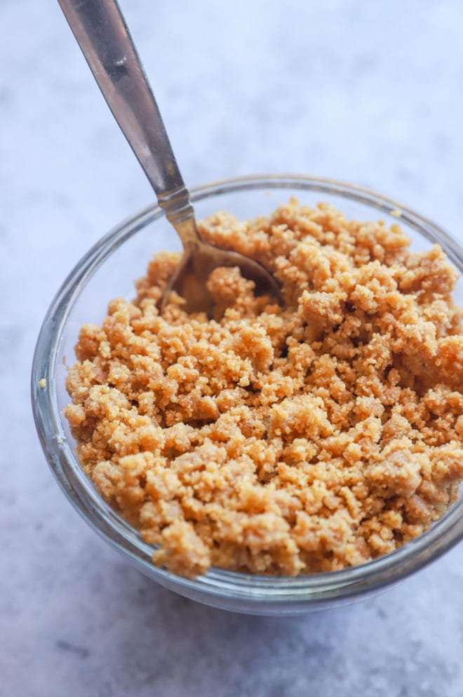 Graham cracker crumble in bowl picture