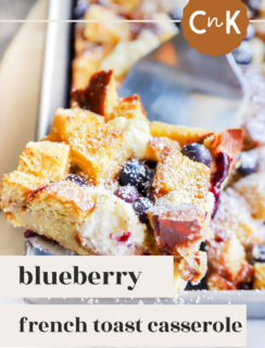 Blueberry Cream Cheese French Toast Casserole Pinterest Image