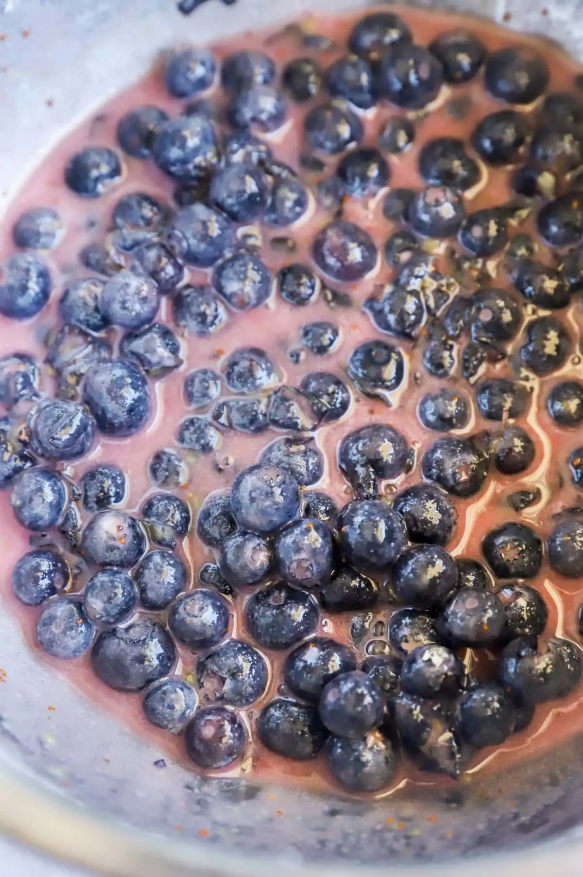 Blueberry pie filling in bowl picture