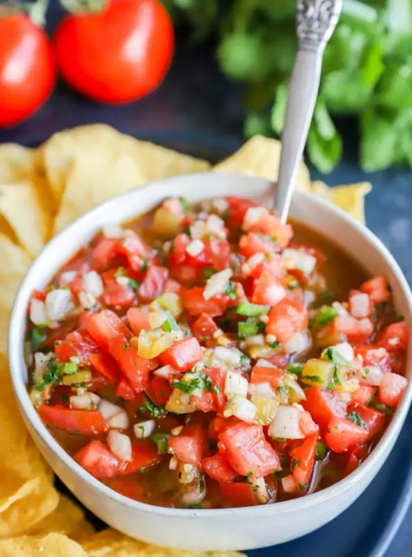 Chunky salsa in bowl image