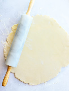 Galette dough rolled out with rolling pin image