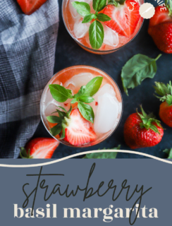 Strawberry Basil Margarita Pinterest Graphic