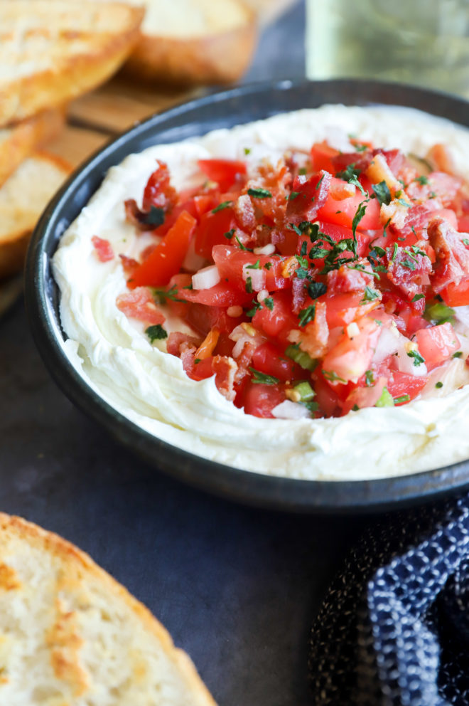 Image of whipped goat cheese salsa dip