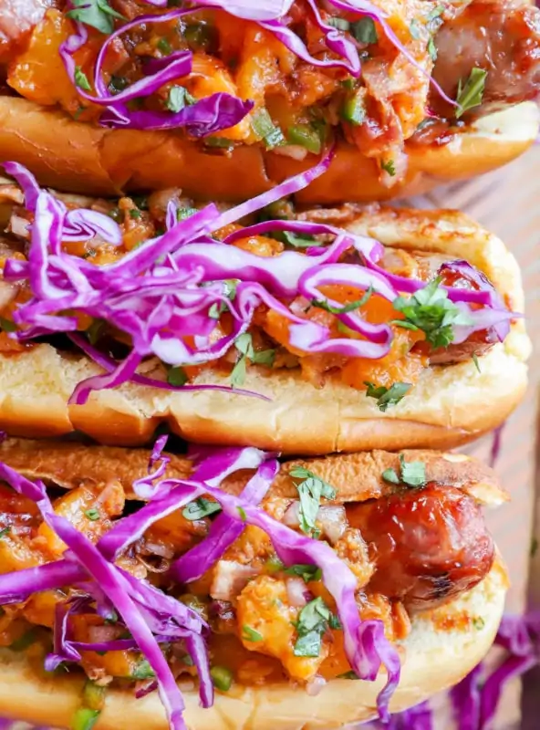 Image of brats on a sheet pan