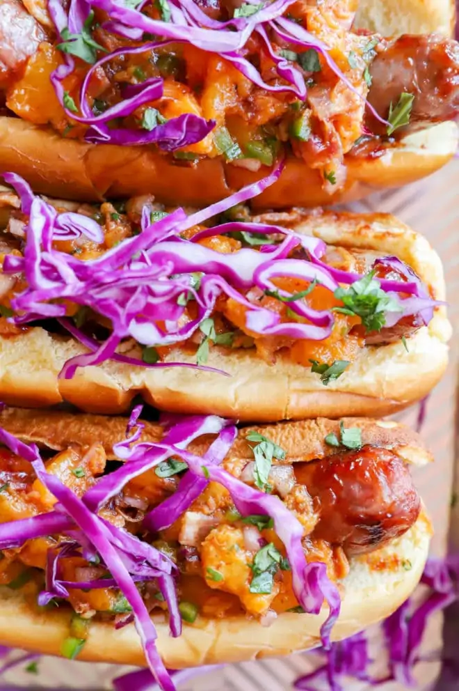 Image of brats on a sheet pan