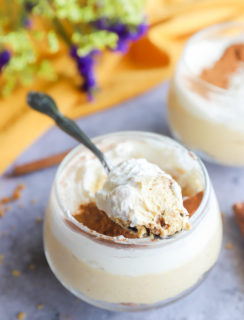 Spoonful of pumpkin cheesecake mousse picture