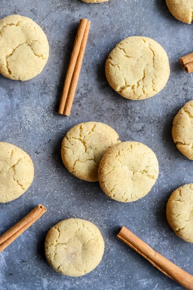 Overhead photo of chai snickerdoodle cookies