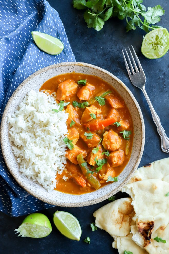 Picture of chicken curry in a bowl