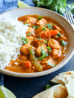 Side photo of pumpkin chicken curry