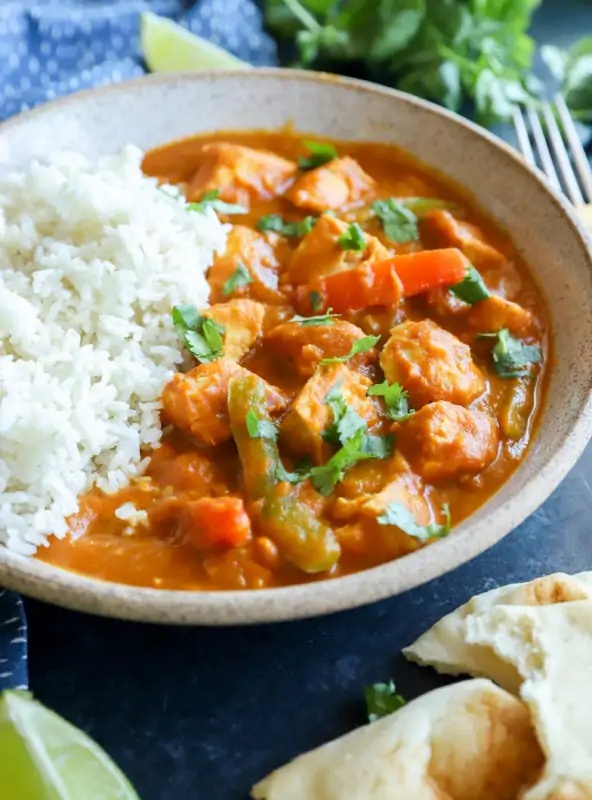 Side photo of pumpkin chicken curry