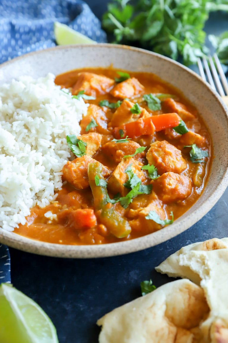 Side photo of pumpkin chicken curry