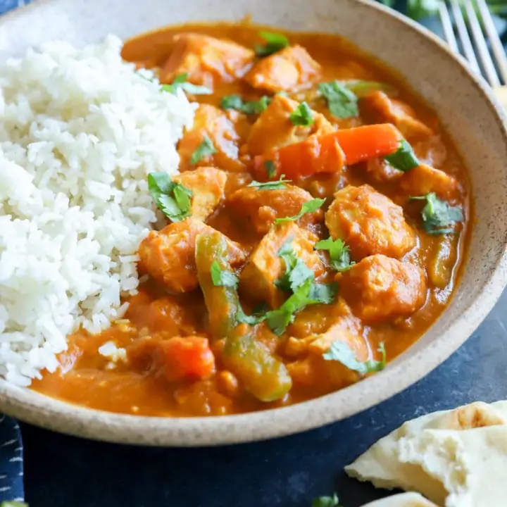 Side photo of pumpkin chicken curry