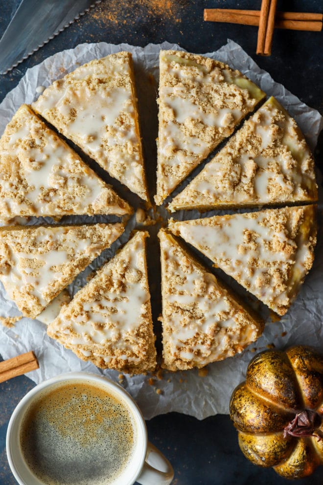 Slices of cake with spices and cinnamon