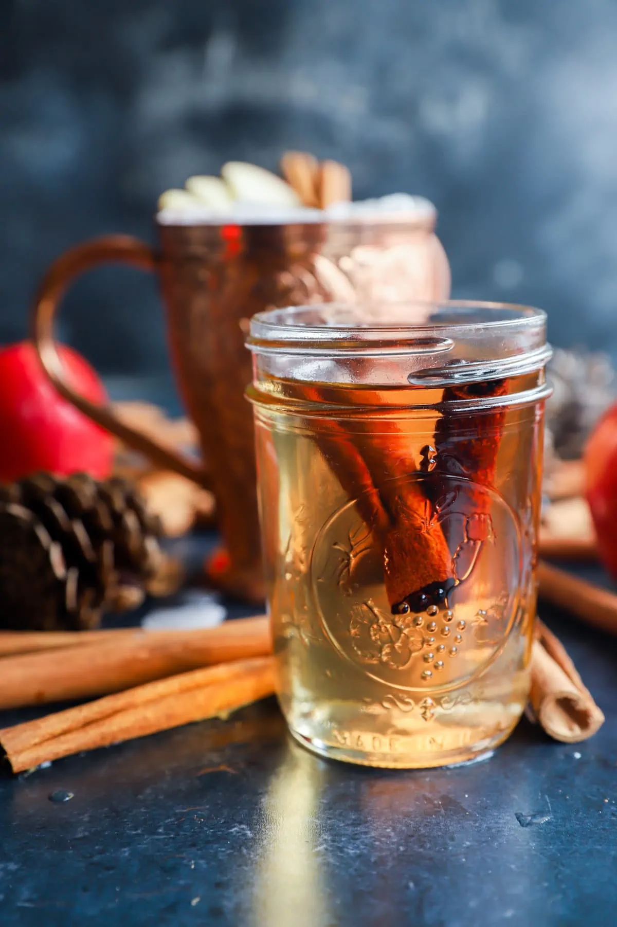 image of cinnamon simple syrup in jar