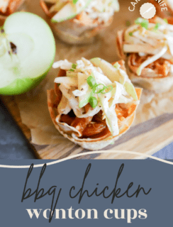 Spicy BBQ Chicken Wonton Cups Pinterest Image