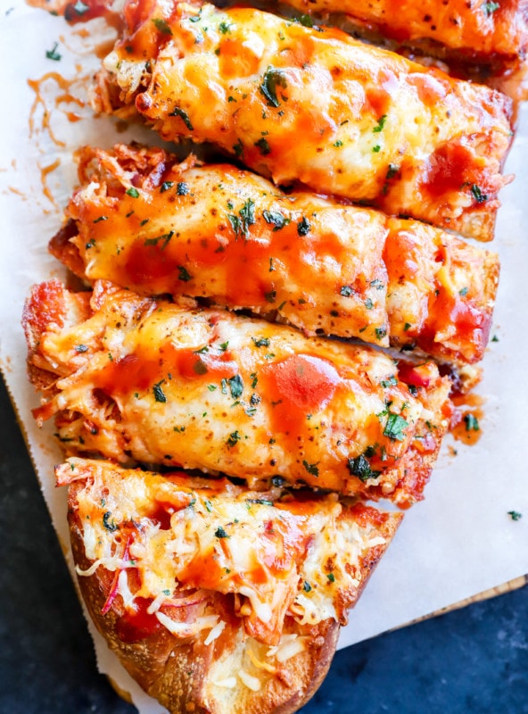 Cheesy bread with bbq chicken image