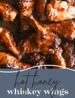 Hot Honey Whiskey Wings Pinterest Image