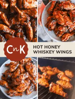 Hot Honey Whiskey Wings Pinterest Image