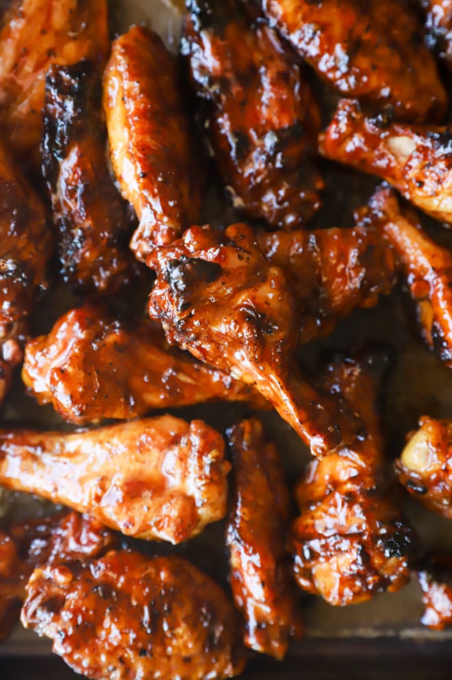 Hot honey whiskey chicken wings image