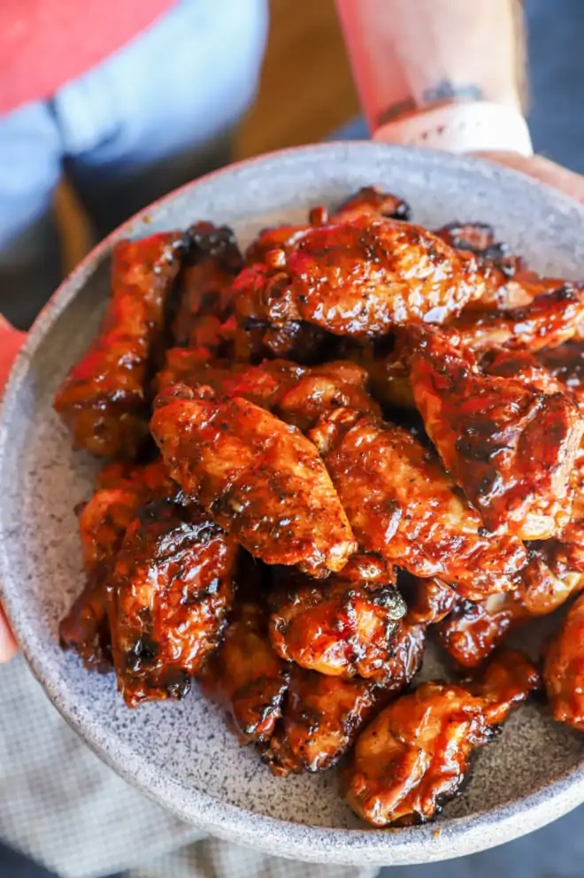 Plate of glazed wings image