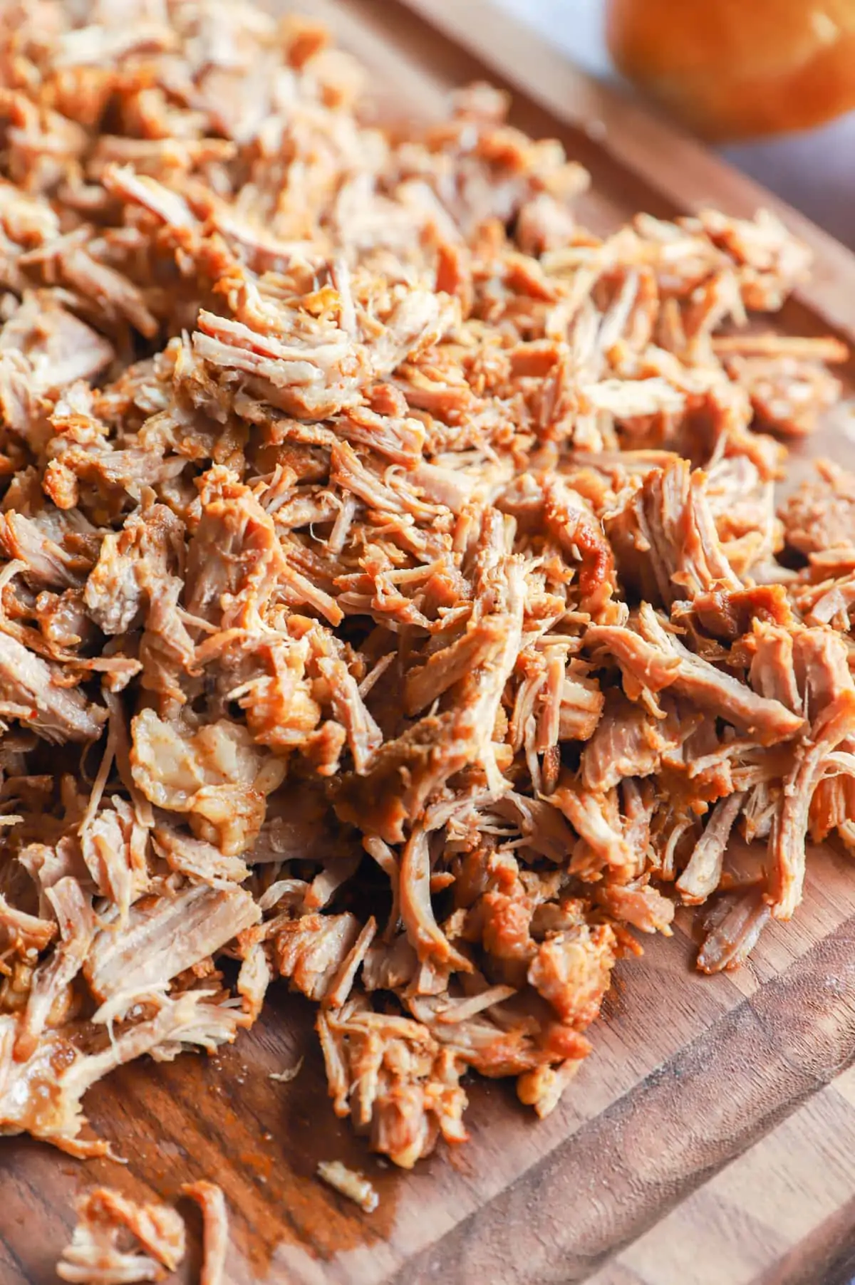 Pulled pork on a cutting board image