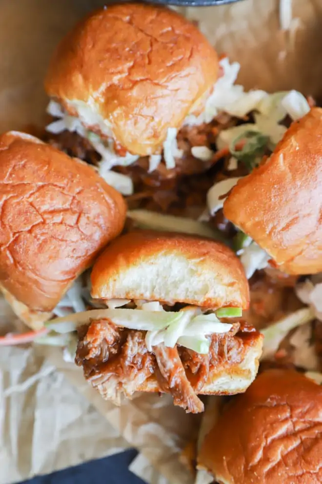 instant pot pulled pork sliders with coleslaw