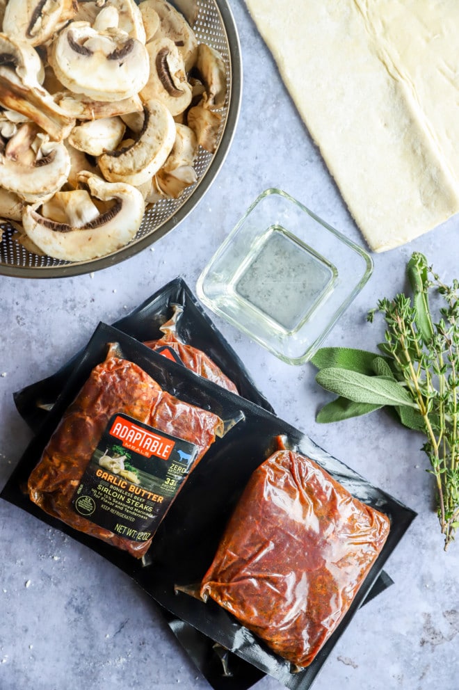 Ingredients for AdapTable Meals Mummified Sirloin Wellingtons