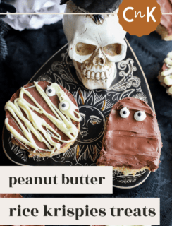 Spooky Chocolate Peanut Butter Rice Krispie Treats Pinterest Image