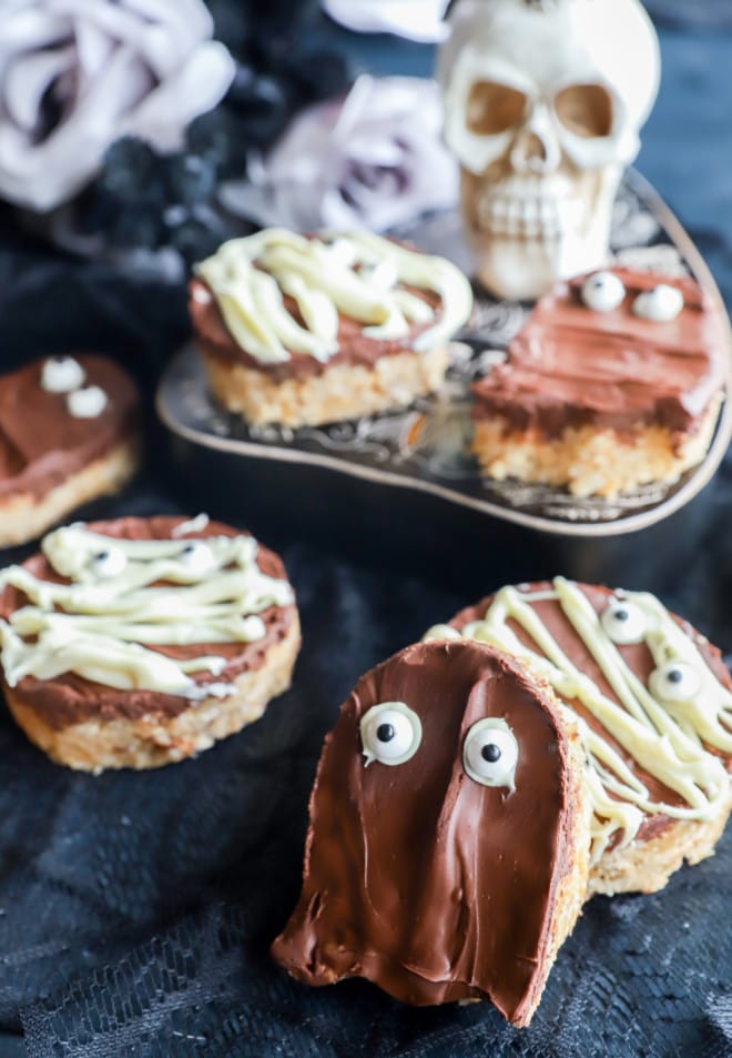 Photo of peanut butter rice krispie treats on ouiji board