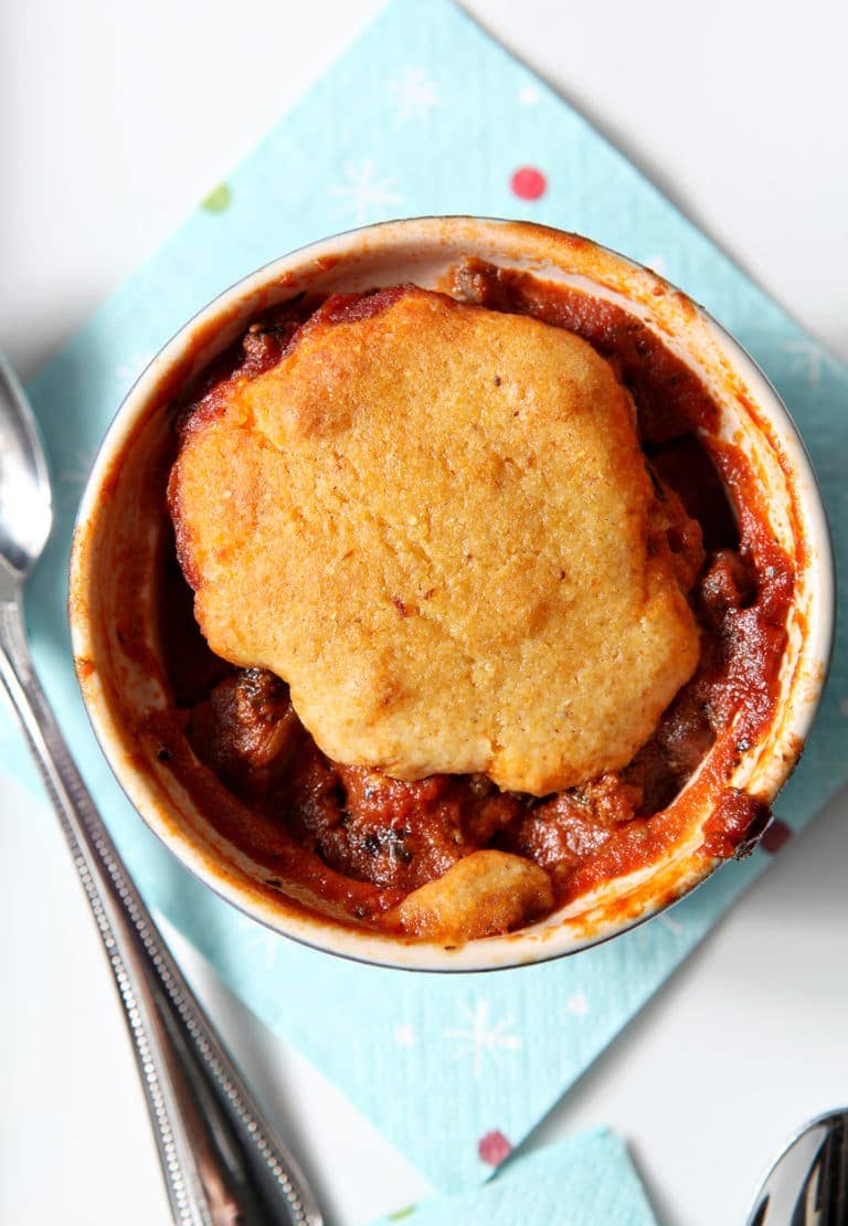 chili cornbread pot pies