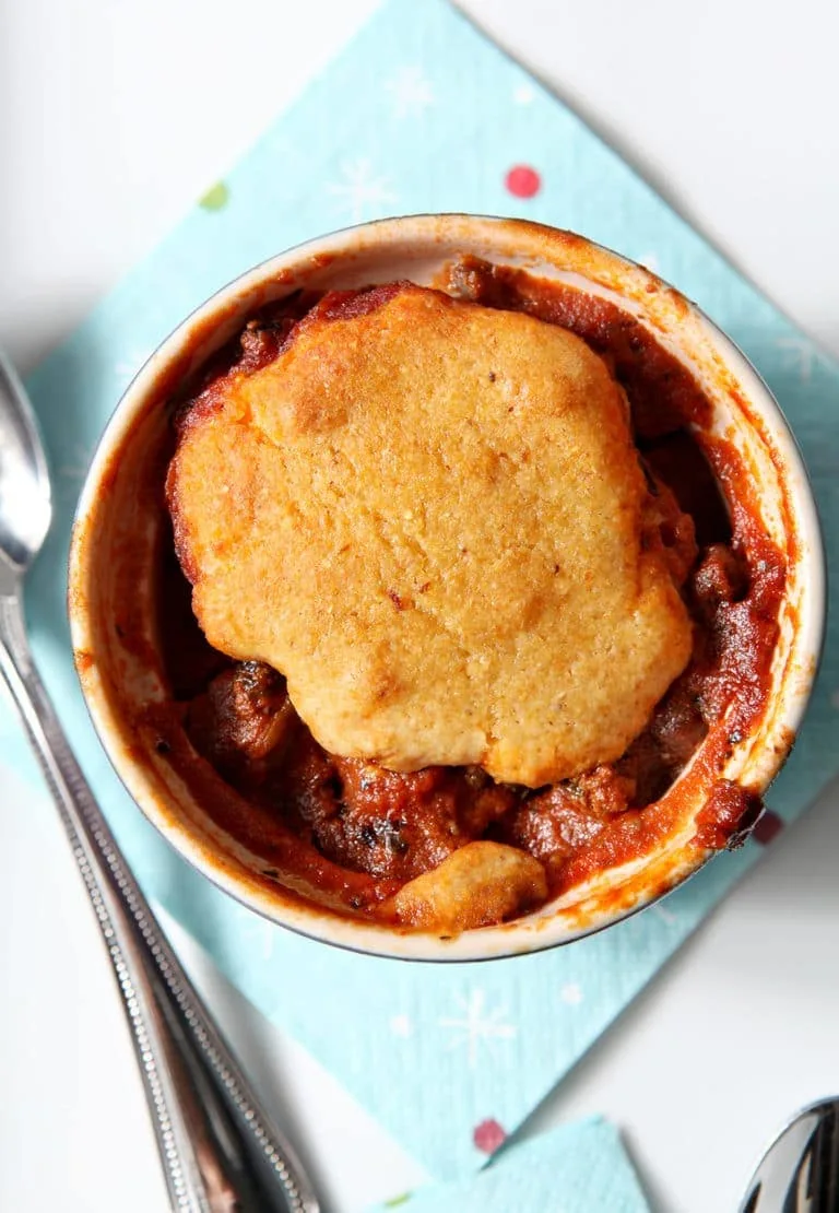 chili cornbread pot pies