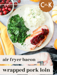 Air fryer pork loin with bacon Pinterest Picture