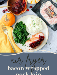 Air fryer pork loin with bacon Pinterest Photo