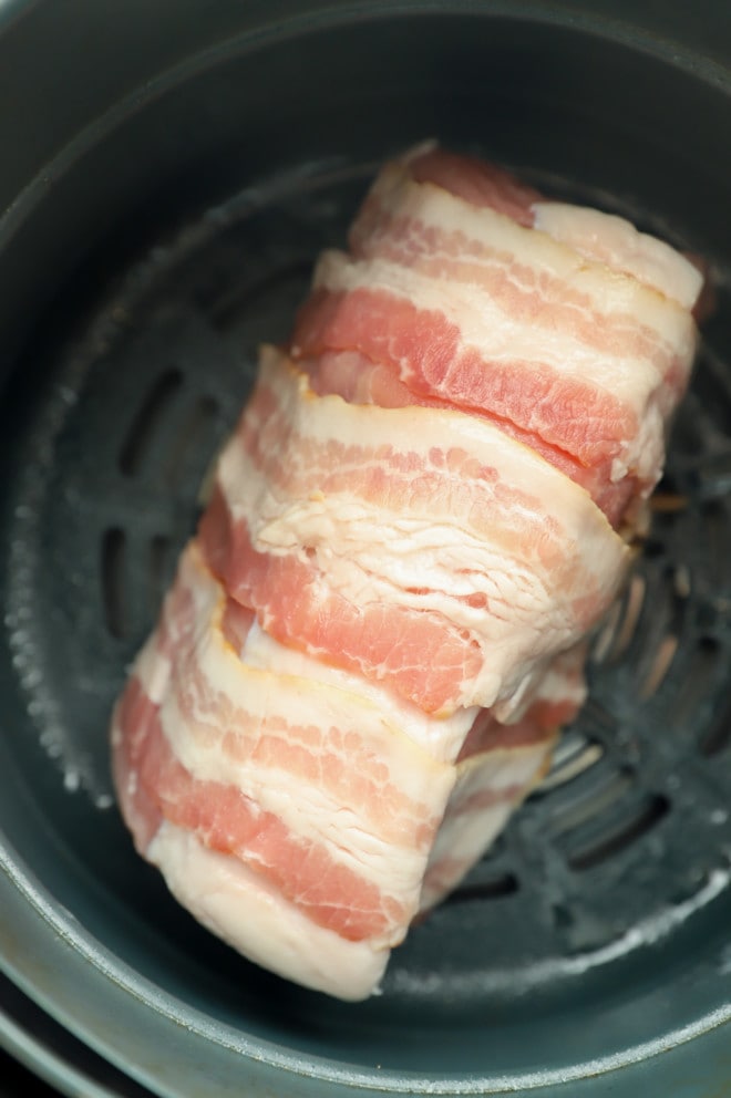 pork loin in air fryer before cooking picture