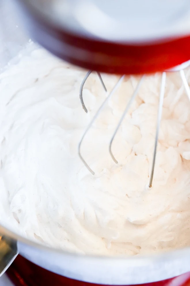 cinnamon whipped cream in stand mixer