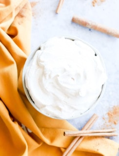 cinnamon whipped cream in a bowl image
