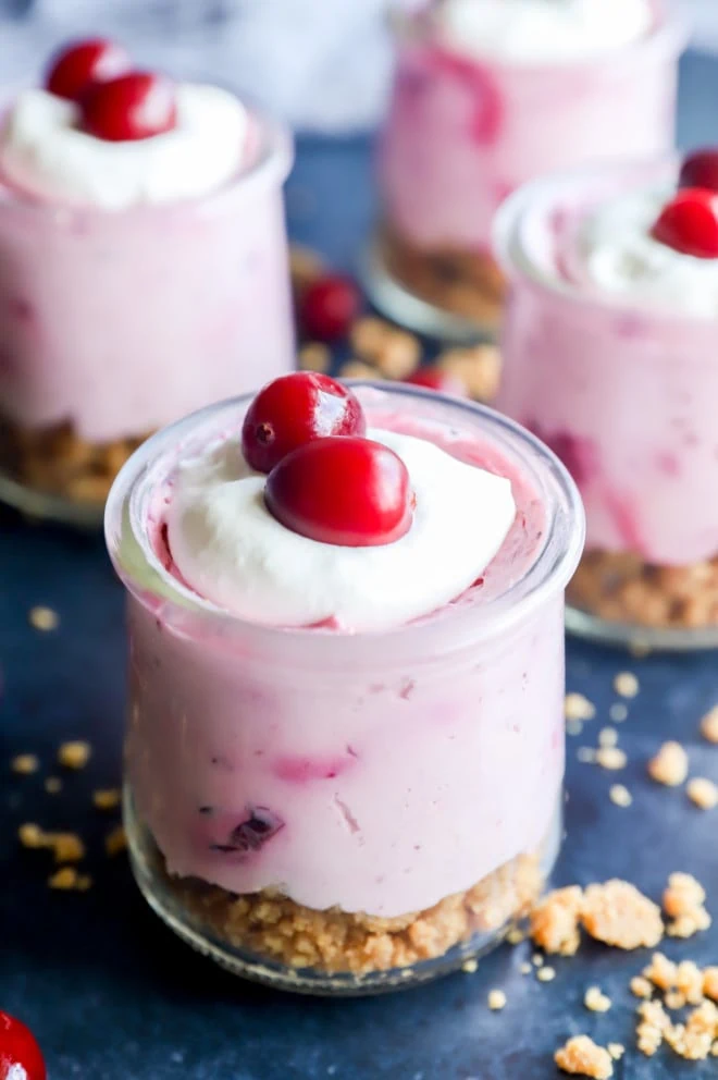 cranberry cheesecake mousse cups