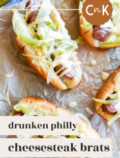 Drunken Philly Cheesesteak Grilled Bratwurst Pinterest Picture