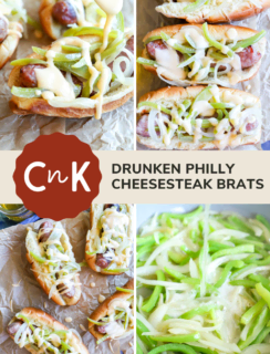Drunken Philly Cheesesteak Grilled Bratwurst Pinterest Photo
