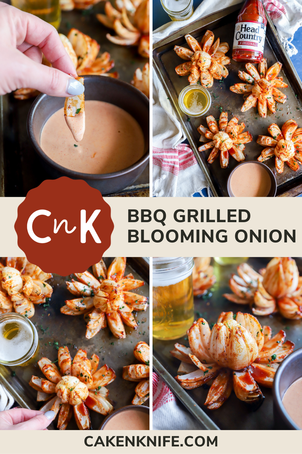 BBQ Grilled Blooming Onion Cake 'n Knife