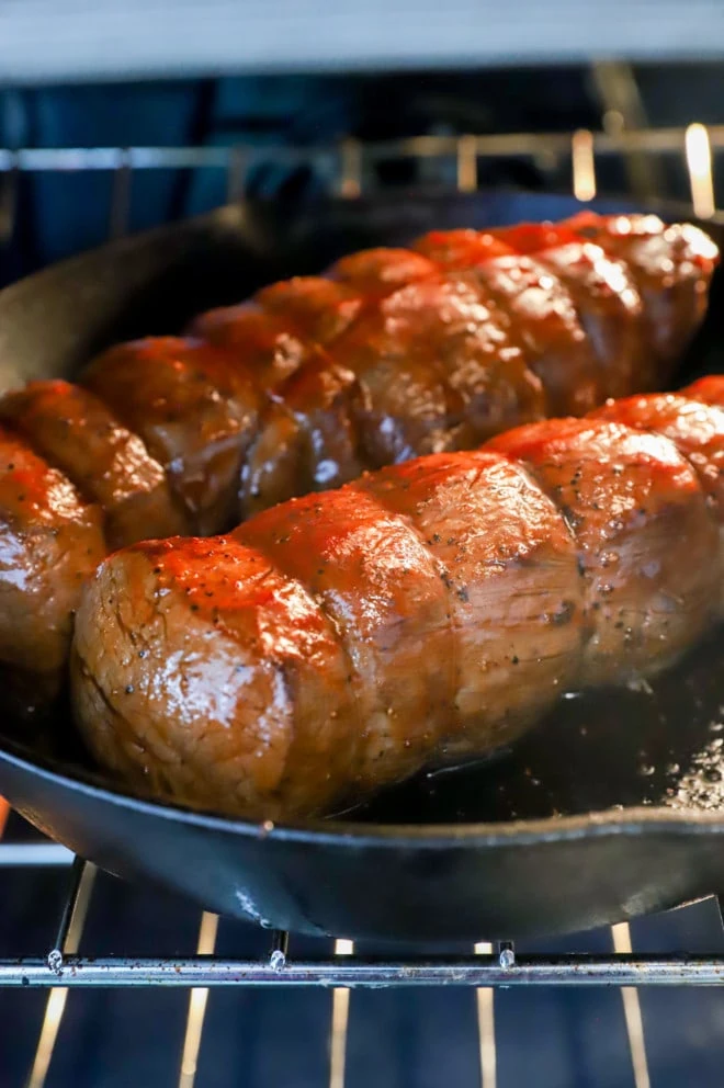 beef tenderloin brushed with bbq sauce