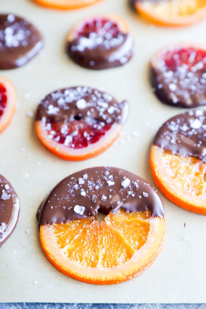 Image of citrus slices dipped in chocolate