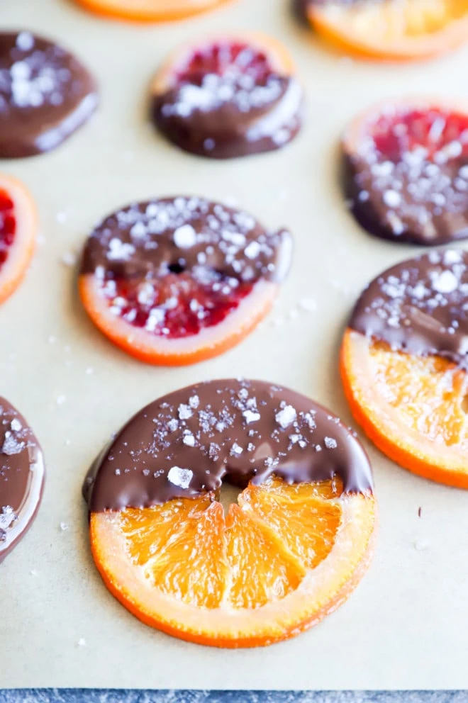 Image of citrus slices dipped in chocolate