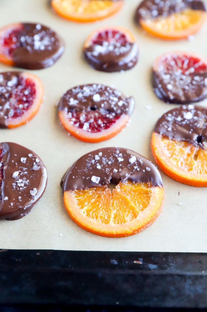 Image of orange slices with chocolate