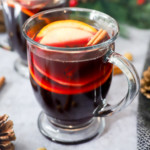 Side photo of mulled wine in a mug