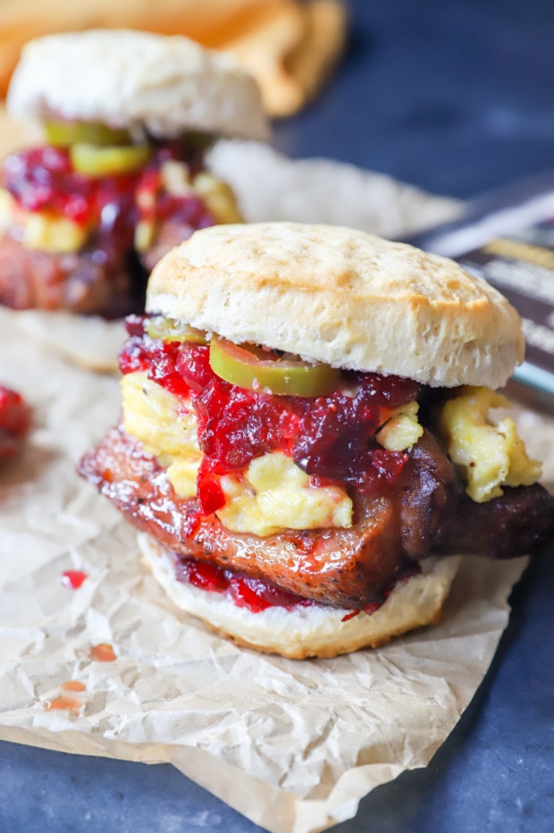 Pork Belly Breakfast Sandwich Cake 'n Knife