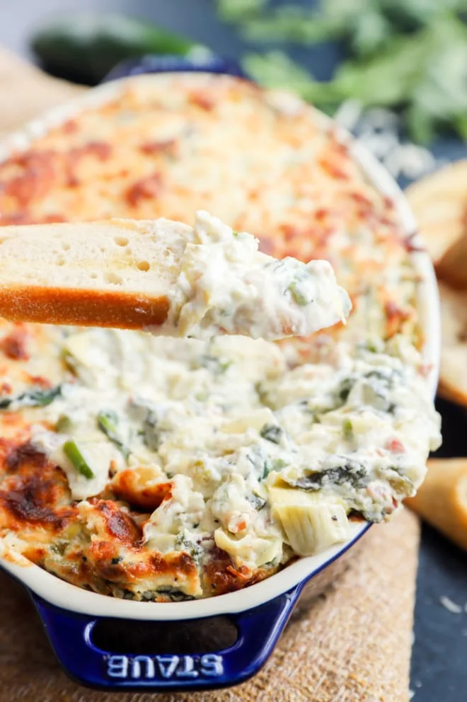 Bacon Jalapeño Spinach Artichoke Dip | Cake 'n Knife