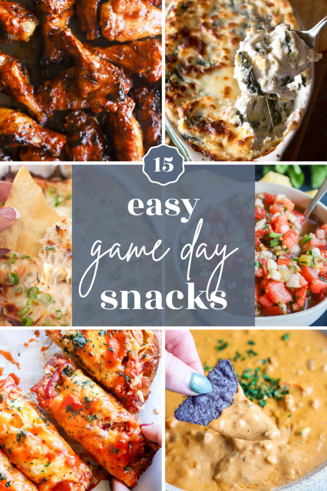 Easy game day snacks Pinterest image