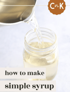 How to make simple syrup recipe Pinterest graphic