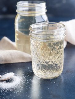 Simple syrup recipe image in bottles